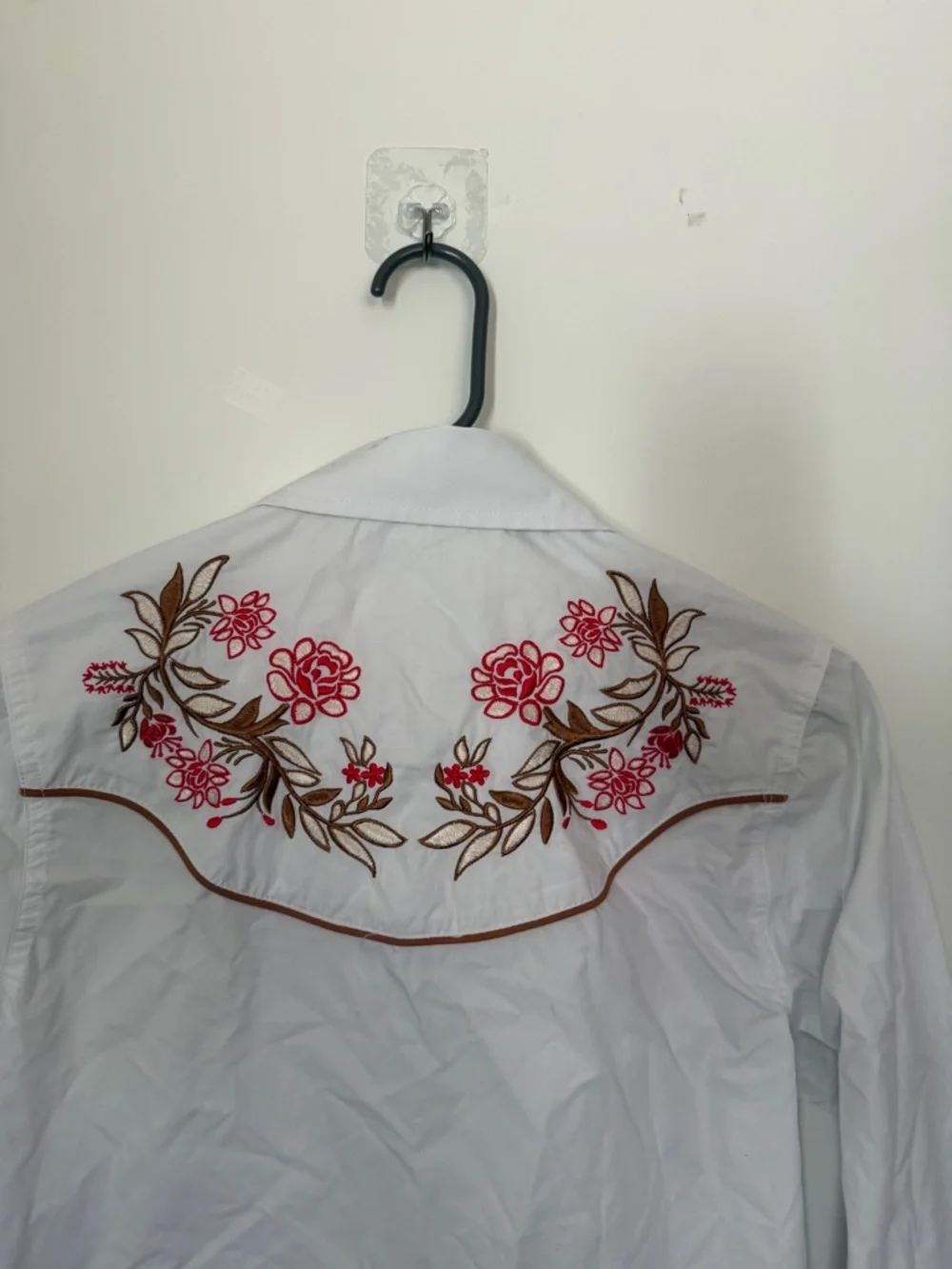 Ace of Diamonds USA Cowgirl Long Sleeve White Button Down Collared Shirt - Picture 8 of 8